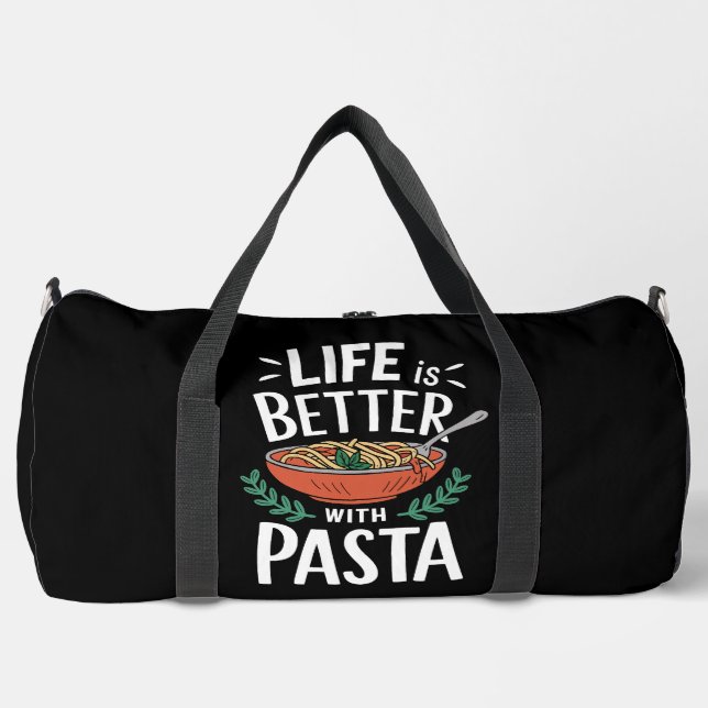 Bolso De Deporte Grande Life Better With Pasta Bowl (Anverso)