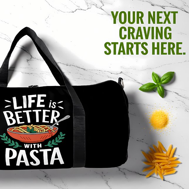 Bolso De Deporte Grande Life Better With Pasta Bowl (Subido por el creador)