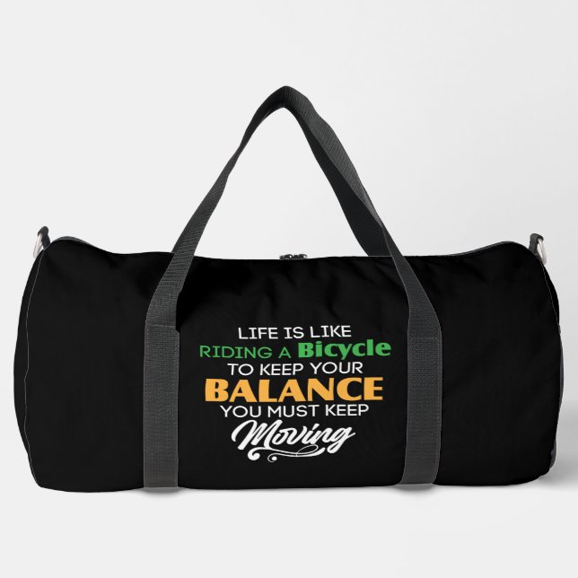 Bolso De Deporte Grande Life Bicycle Keep Balance Moving (Anverso)