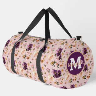 Bolso De Deporte Grande Lila Rosa Flores Rosas Grandes Purpura