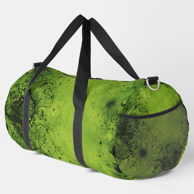 Bolso De Deporte Grande Lime Green Grunge with Black Accents (Esquina derecha)
