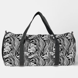 Bolso De Deporte Grande Línea Monocromática Art Floral Duffle Bag