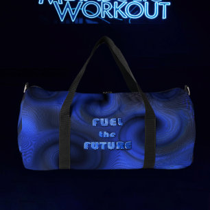 Bolso De Deporte Grande Líquido Azul Neon Remolino Holográfico 2026 Fitnes