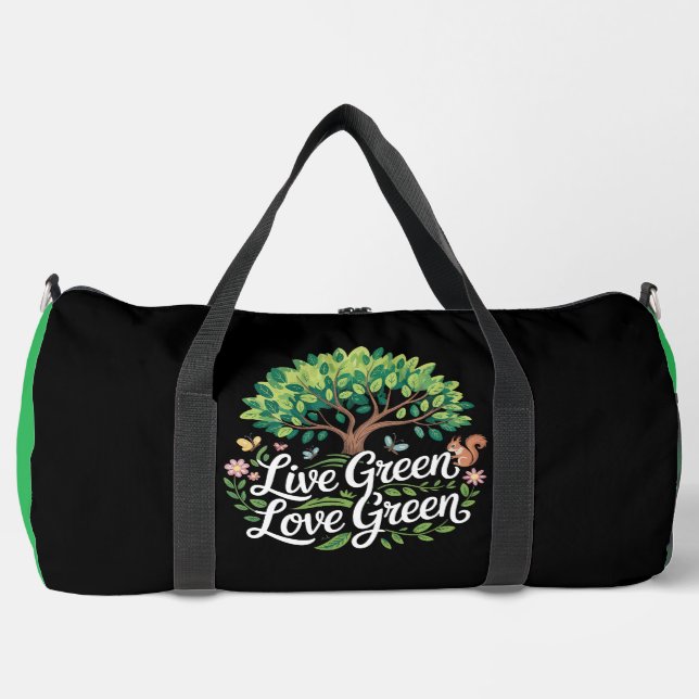 Bolso De Deporte Grande  Live Green Love Green Tee (Anverso)