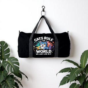 BOLSO DE DEPORTE GRANDE LOS GATOS DOMINAN EL MUNDO