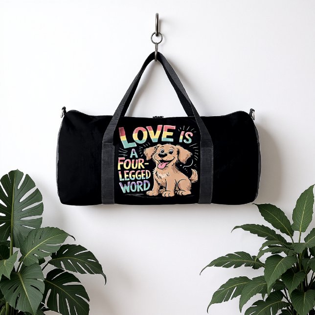 BOLSO DE DEPORTE GRANDE LOVE IS A FOUR-LEGGED WORD (Subido por el creador)