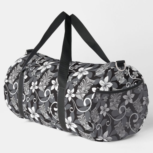 BOLSO DE DEPORTE GRANDE LUAU TIKI PATTTERN (CHARCOAL) (Esquina derecha)