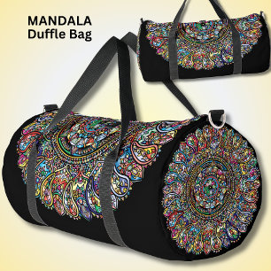Bolso De Deporte Grande Luminoso color Mandala rosa Aqua amarillo azul roj