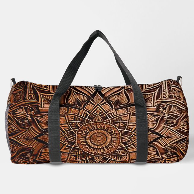 Bolso De Deporte Grande Mandala Marrón (Reverso)
