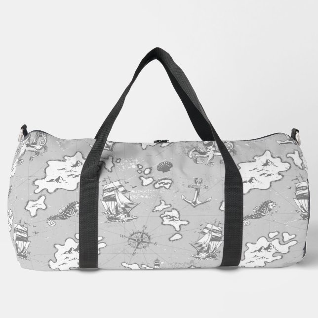 Bolso De Deporte Grande mapa de piratas de monotona náutica (Anverso)