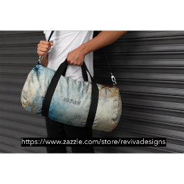 Bolso De Deporte Grande Mapa náutico vintage con monograma de brújula