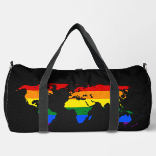 Bolso De Deporte Grande mapamundi del orgullo LGBT