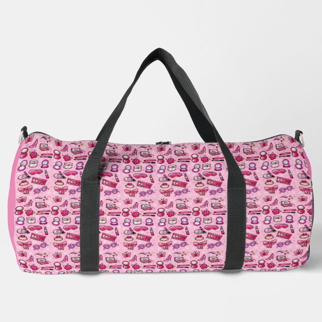 Bolso De Deporte Grande Maquillaje Girly - Rosa (Anverso)