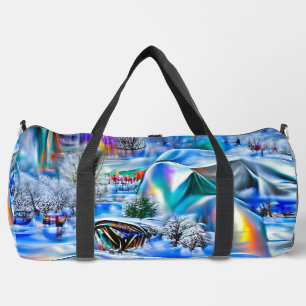 Bolso De Deporte Grande Maravilla surrealista de invierno con luces irland