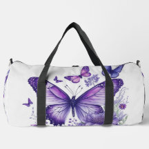 Mariposas púrpuras en la flor