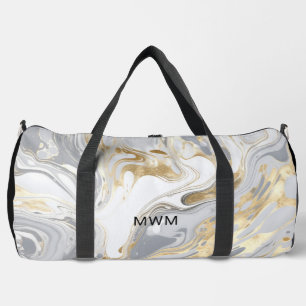 Bolso De Deporte Grande Mármol moderno con monograma personalizado