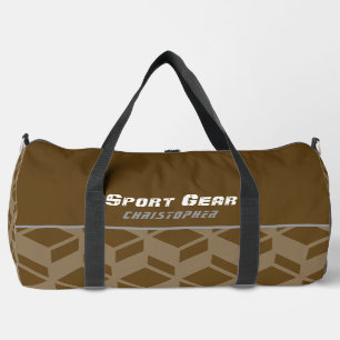 Bolso De Deporte Grande Marrón de patrón repetido moderno