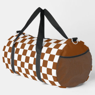 Bolso De Deporte Grande Marrón y blanco controlados