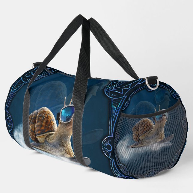 Bolso De Deporte Grande Más fría que el resto, el caracol con snowboard. (Esquina derecha)