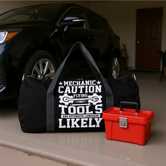 Bolso De Deporte Grande Mechanic Caution Flying Tools (Subido por el creador)