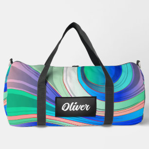 Bolso De Deporte Grande Medios Círculos Abstractos Coloridos