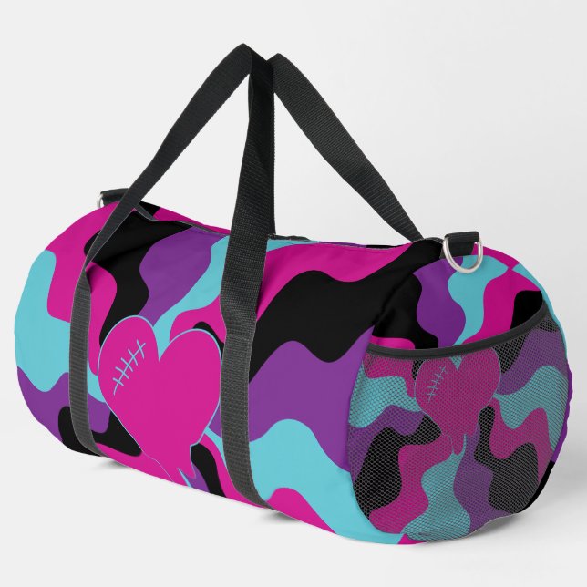 Bolso De Deporte Grande Melt cardíaco - rosa, púrpura, azul y negro (Esquina derecha)