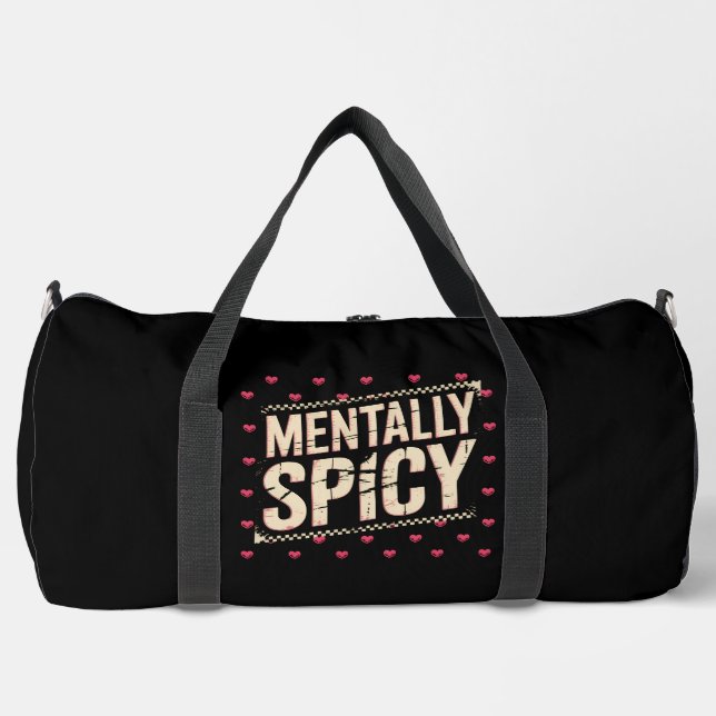 Bolso De Deporte Grande Mentally Spicy Pink Hearts (Anverso)