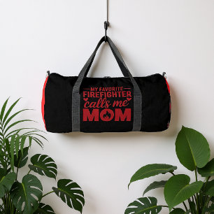 Bolso De Deporte Grande Mi bombero favorito me llama mamá 