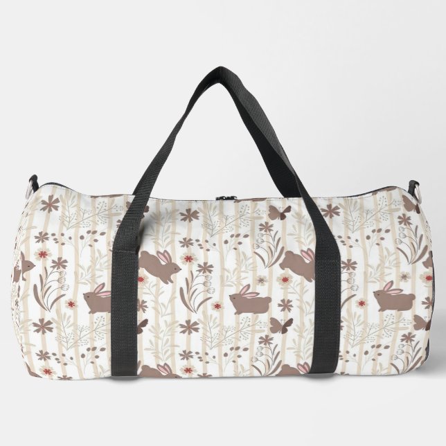 Bolso De Deporte Grande Minimalist Taupe and Brown Bunny (Anverso)