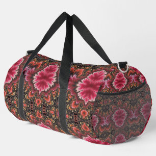Bolso De Deporte Grande Mira floral abstracta fractal suave y aterciopelad