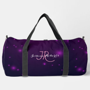Bolso De Deporte Grande Moda Monograma Girly Purpurinas Púrpura Caliente