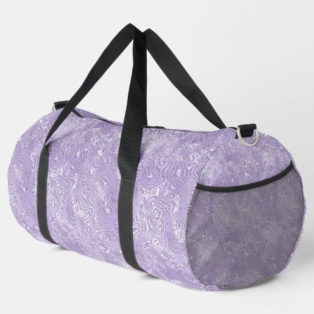 Bolso De Deporte Grande Moire de seda pequeño patrón en lavanda de Lilac (Esquina derecha)