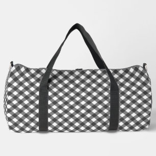 Bolso De Deporte Grande Monocromo Rústico de Granja Cuadro Búfalo Geométri