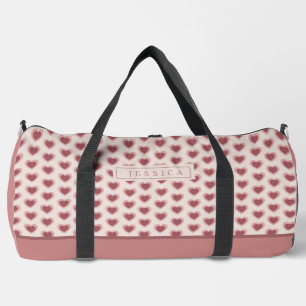 Bolso De Deporte Grande Monogram Retro Hearts Pink Burgundy