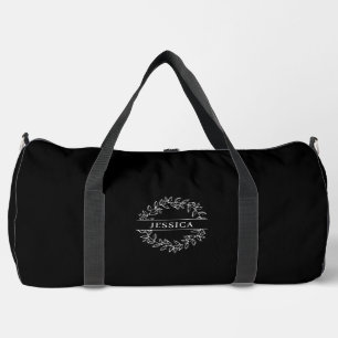 Bolso De Deporte Grande Monograma Botánico Elegante, negro