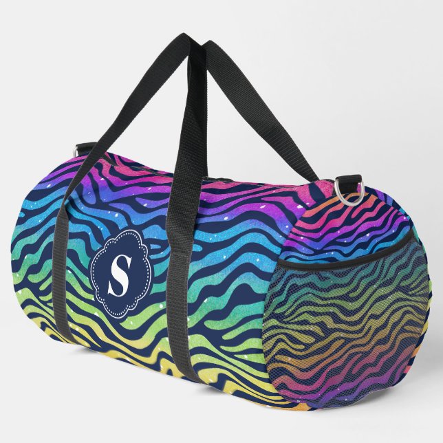 Bolso De Deporte Grande Monograma con Patrón de Cebra Arcoíris (Esquina derecha)