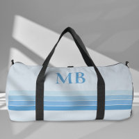 Monograma de bandas retro azul elegante
