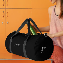 Bolso De Deporte Grande Monograma de nombres de guiones Minimalistas moder