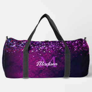 Bolso De Deporte Grande Monograma de purpurina negro magenta curtido impre