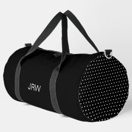 Bolso De Deporte Grande Monograma del patrón de puntos simples en blanco y