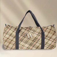 Monograma elegante de estampado de grano beige