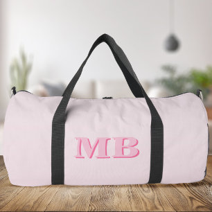 Bolso De Deporte Grande Monograma inicial minimalista rosa moderno
