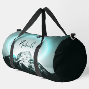 Bolso De Deporte Grande Monograma misterioso de neón azul de montaña nevad