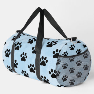 Bolso De Deporte Grande Monograma personalizable de huellas de patas negra