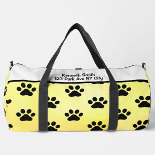 Bolso De Deporte Grande Monograma personalizado de huellas de patas negras