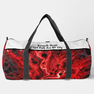Bolso De Deporte Grande Monograma personalizado de remolinos abstractos ro
