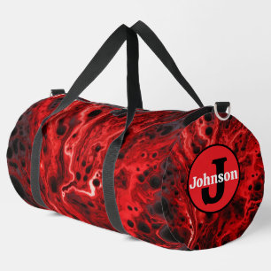 Bolso De Deporte Grande Monograma personalizado de remolinos abstractos ro