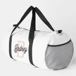 Bolso De Deporte Grande Monograma personalizado moderno y nombre Pastel ro
