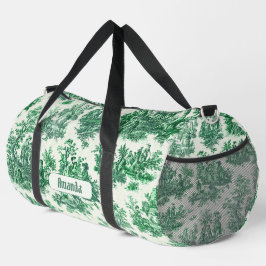 Bolso De Deporte Grande Monograma vintage de toile verde floral