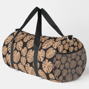 Bolso De Deporte Grande Monstera en Tan y Negro